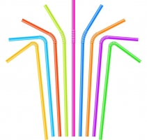 Трубочки для коктейля с изгибом цветные Д=5мм. 240мм. 100шт/уп